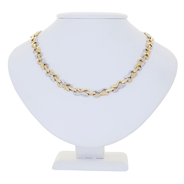 Goldkette, 18K, Gelb-/Weißgold