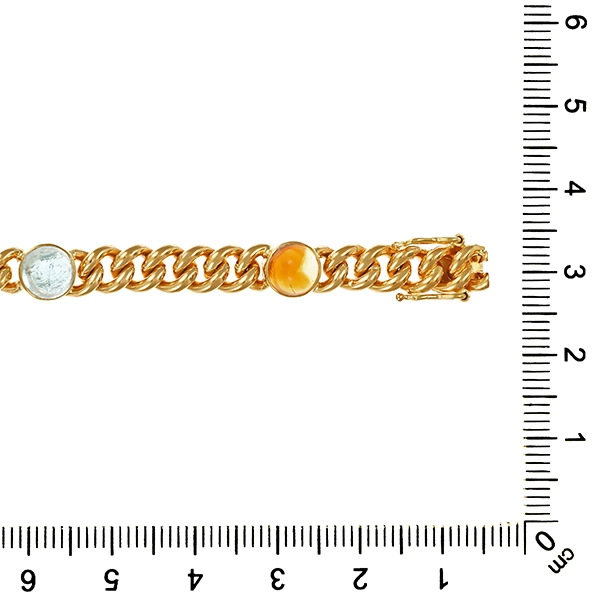 Armband, 18K, Gelbgold. Edelsteine, Panzer-