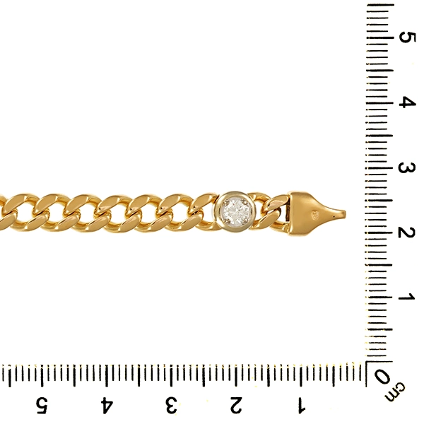 Armband, 14K, Gelbgold, Brillanten 1,50 ct, Panzer-
