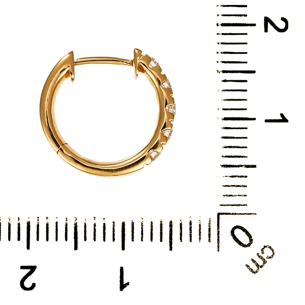 Creole, einzeln, 14K, Gelbgold, Brillanten