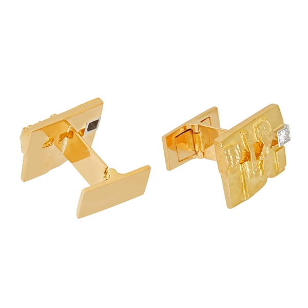 Manschattenknöpfe, 18K, Gelbgold/Platin, Brillanten, Lapponia