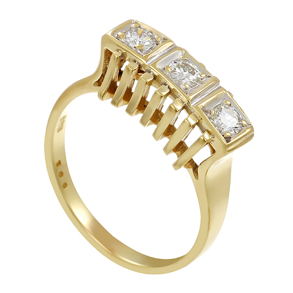 Diamantring, 14K, Gelb-/Weißgold, Brillanten 0,39 ct