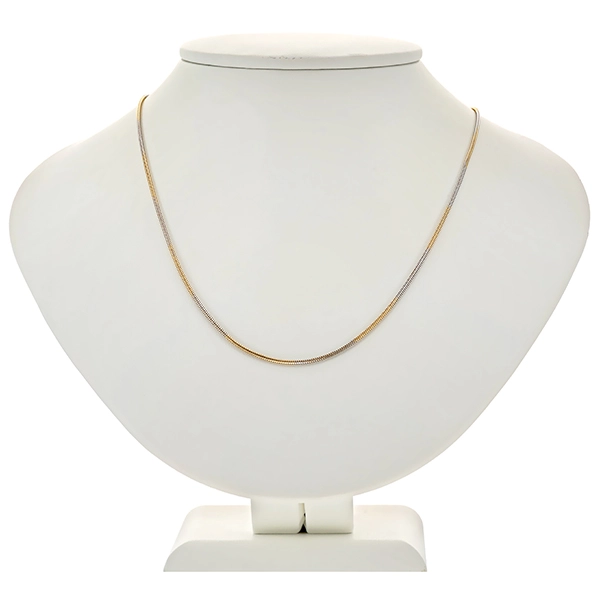 Collierkette, 14K, Gelb-/Weißgold, Schlange