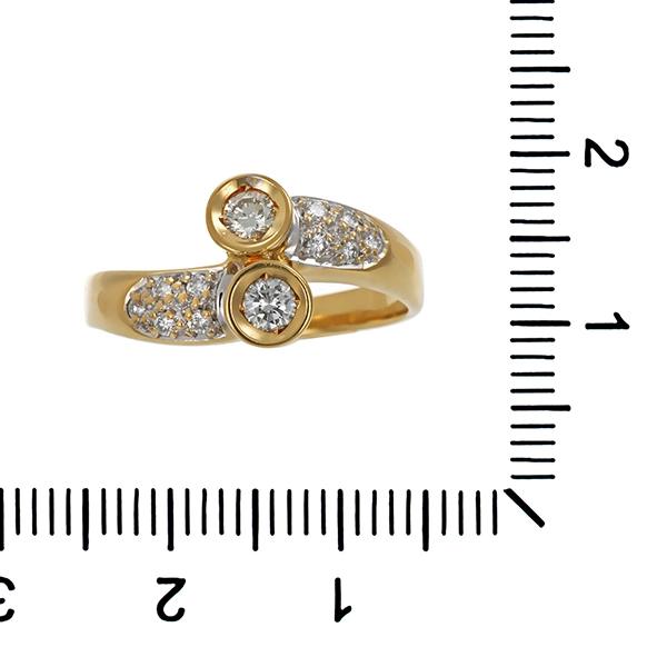 Diamantring, 18K, Gelbgold, Brillanten 0,30 ct