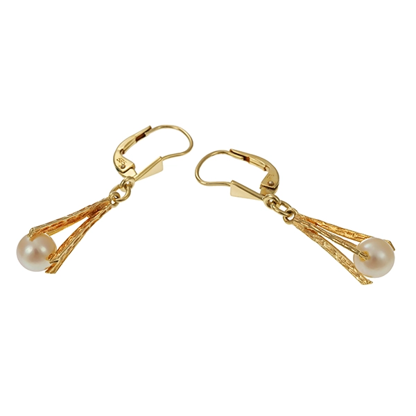 Ohrhänger, 14K, Gelbgold, Perlen