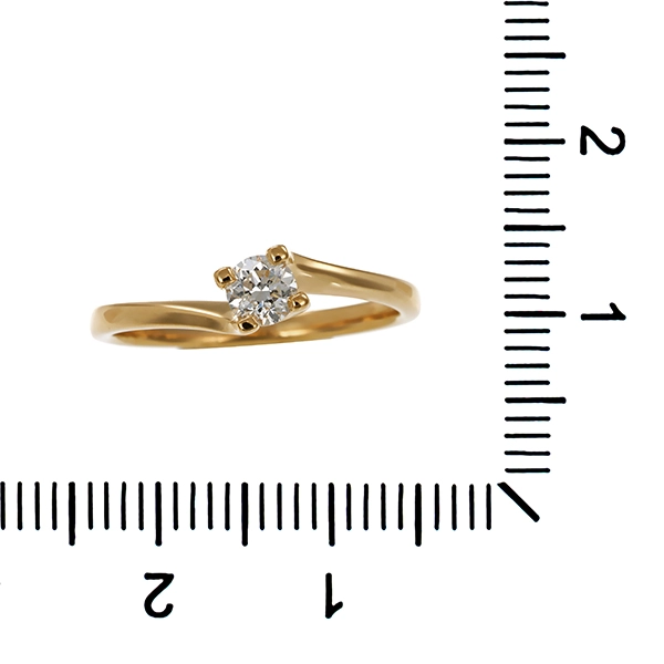Brillantring, 14K, Gelbgold, 0,20ct