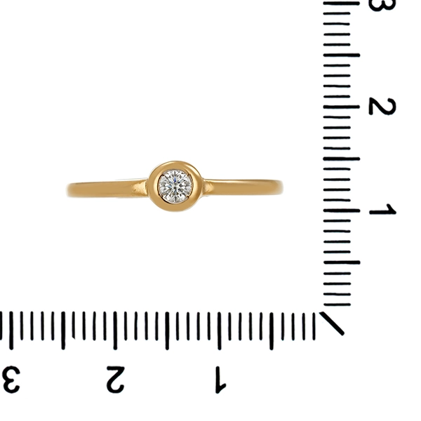 Diamantring, 14K, Gelbgold, Brillant 0,10 ct