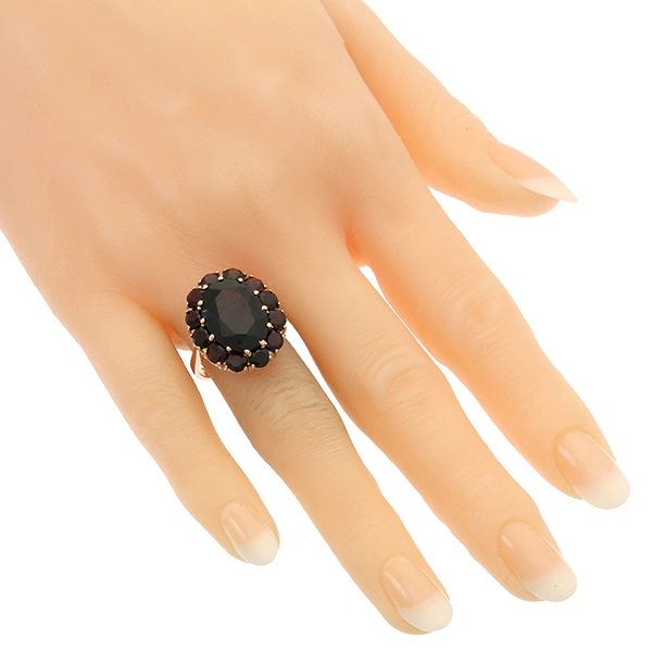 Ring, 14K, Gelbgold, Granat