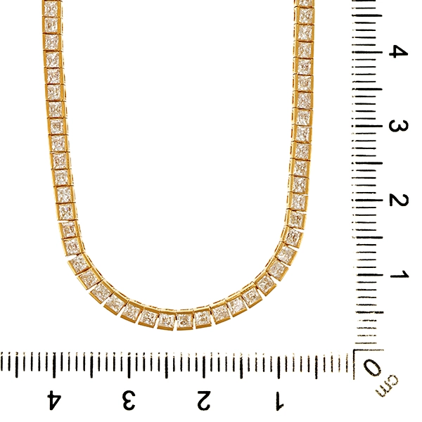 Collier, 18K, Gelbgold, Zirkonia