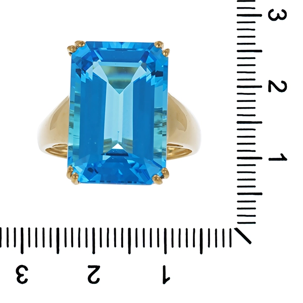 Ring, 9K, Gelbgold, Topas behandelt