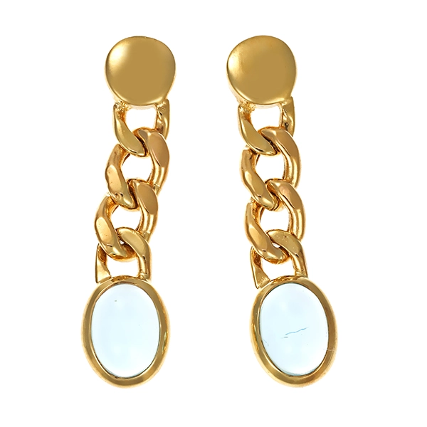 Ohrhänger, 9K, Gelbgold, Blautopas