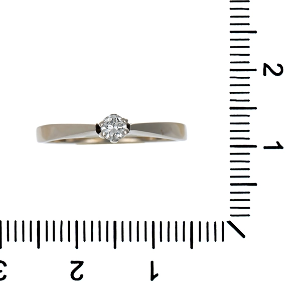 Diamantring, 14K, Weißgold, Brillant 0,10 ct