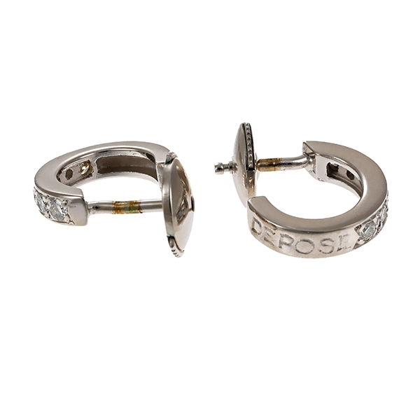 Steckcreolen, 18K, Weißgold, Brillanten