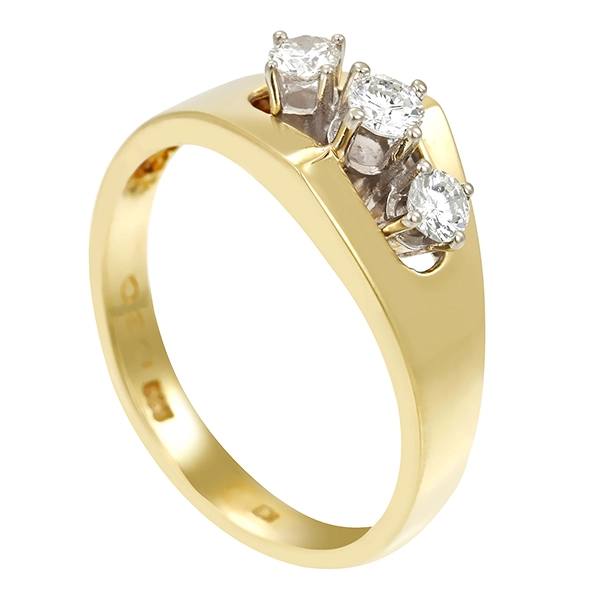 Diamantring, 14K, Gelb-/Weißgold, Brillanten 0,30 ct