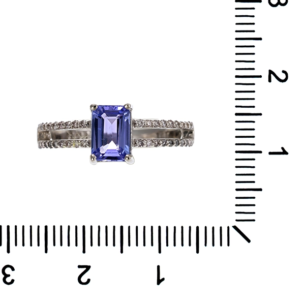 Ring, 14K, Weißgold, Tansanit, Brillanten