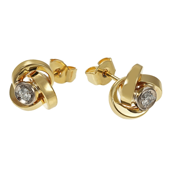 Ohrstecker, 14K, Gelb-/Weißgold, Brillanten