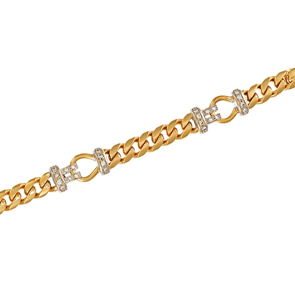 Armband, 18K, Gelb-/Weißgold, Brillanten