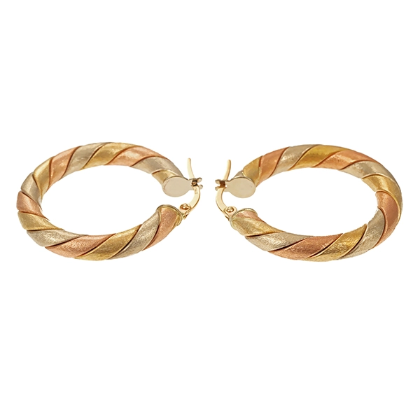 Creolen, 14K, Rot-/Weiß-/Gelbgold