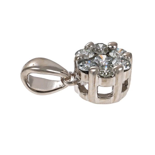 Anhänger, 14K, Weißgold, Brillanten