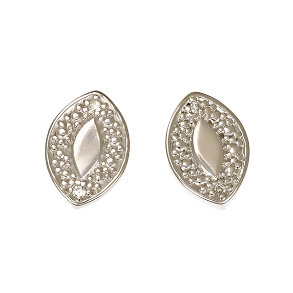 Ohrstecker, 8K, Weißgold, 4 Diamanten