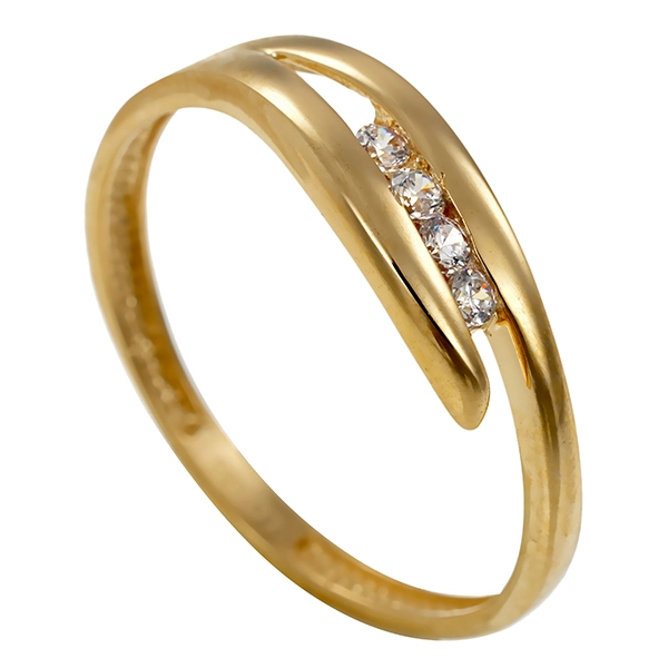 Ring, 14K, Gelb-/Weißgold, Zirkonia