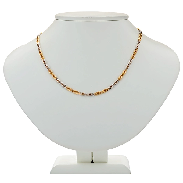 Collierkette, 14K, Gelb-/Weißgold, Pfauenauge-