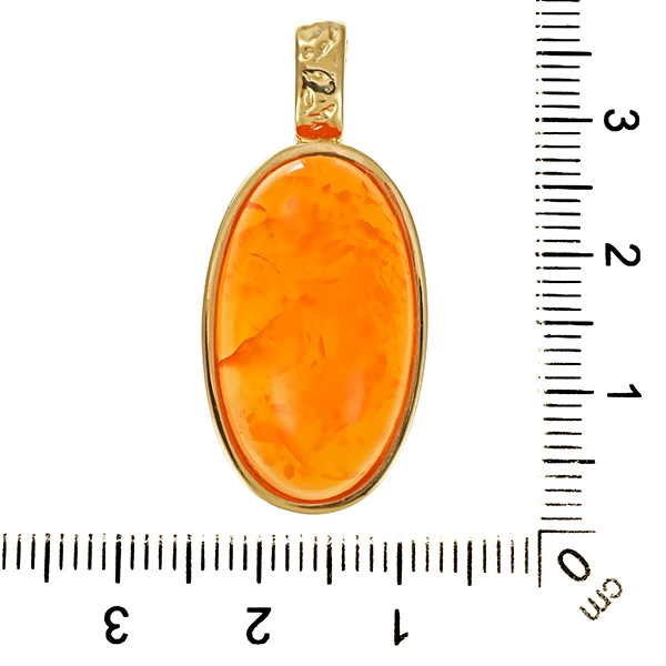 Anhänger, 9K, Gelbgold, Karneol