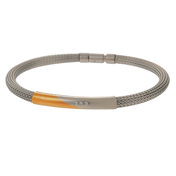 Armband, Pt950/Platin, 18K Gelbgold, Brillant