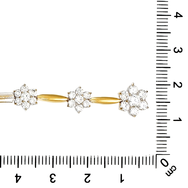 Armband, 14K, Gelb-/Weißgold, Zirkonia
