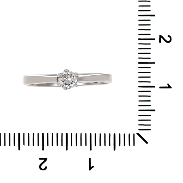 Diamantring, 14K, Weißgold, Brillant 0,20 ct
