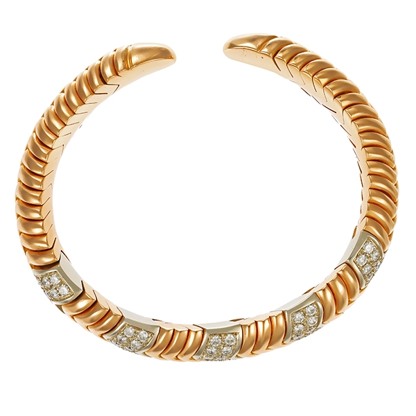 Armreif, 18K, Gelb-/Weißgold, Brillanten
