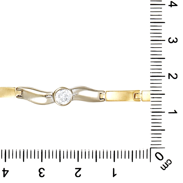 Armband, 14K, Gelb-/Weißgold, Zirkonia