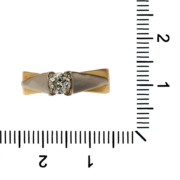 Diamantring, 14K, Gelb-/Weißgold, Diamant 0,25 ct