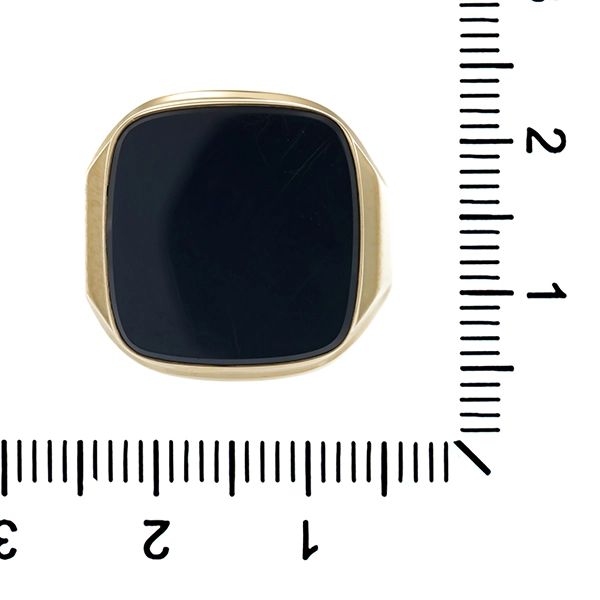 Herrenring, 8K, Gelbgold, Onyx