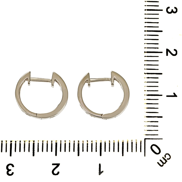 Creolen, 18K, Weißgold, Diamanten 0,14 ct