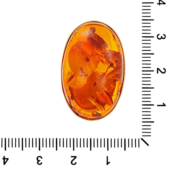Ring, 14K, Gelbgold, Bernstein