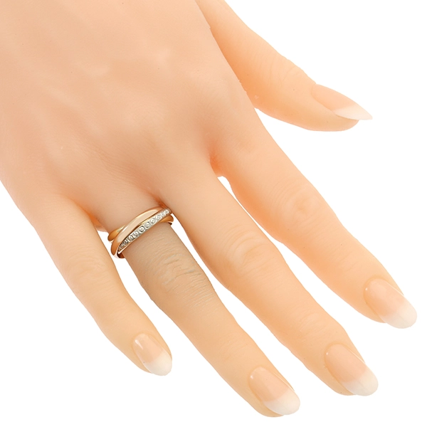 Damenring, 750, 18K, Gelbgold, Weißgold, Gelbgold