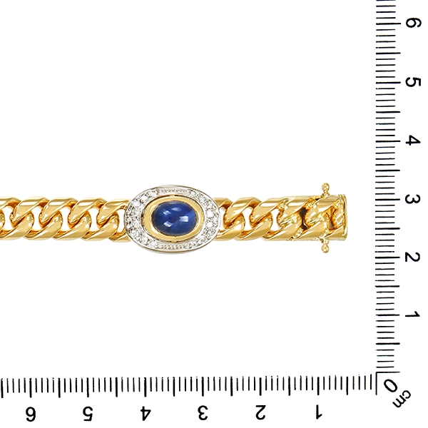 Armband, 18K, Gelb-/Weißgold, Brillanten, Saphire
