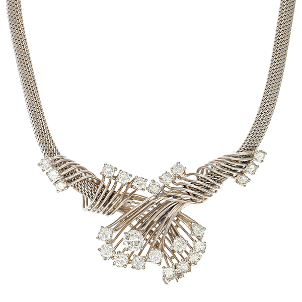 Collier, 18K, Weißgold, Brillanten, L43.5cm