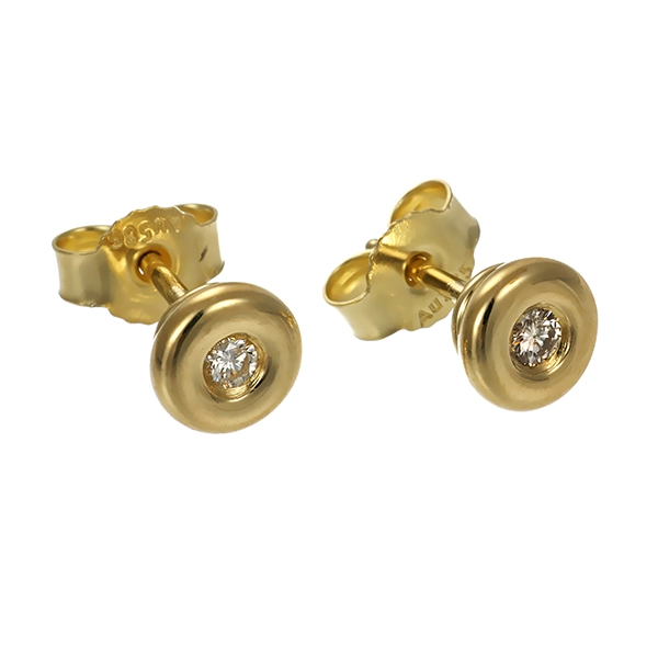 Ohrstecker, 14K, Gelbgold, Brillanten