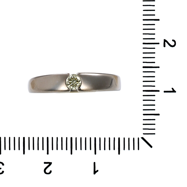 Brillantring, 14K, Weißgold, 1 Brillant 0,11ct