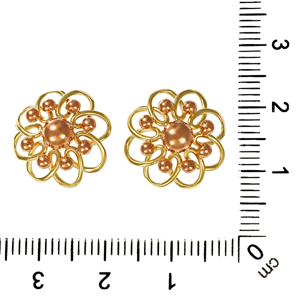 Ohrstecker, 14K, Gelb-/Rotgold, Blume