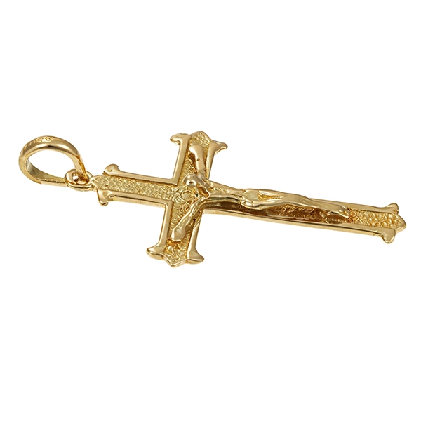 Anhänger, 14K, Gelbgold, Kruzifix, Kreuz