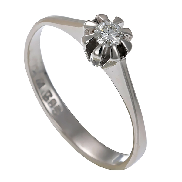 Diamantring, 14K, Weißgold, Brillant