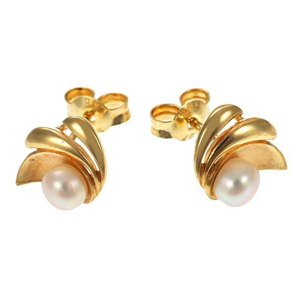 Ohrstecker, 14K, Gelbgold, Perlen