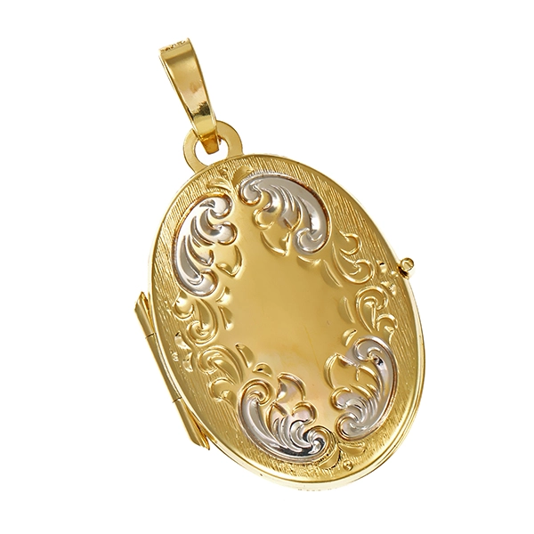 Medaillon, 8K, Gelb-/Weißgold