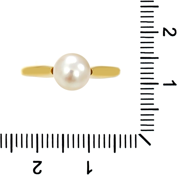 Ring, 14K, Gelbgold, Perle
