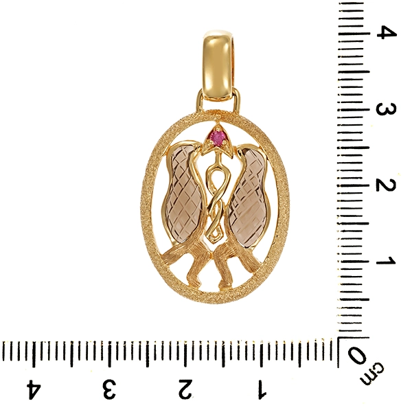 Anhänger 9K, Gelbgold, Schmucksteine