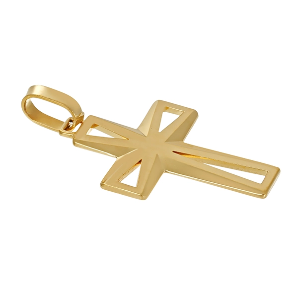 Anhänger, 18K, Gelbgold, Kreuz