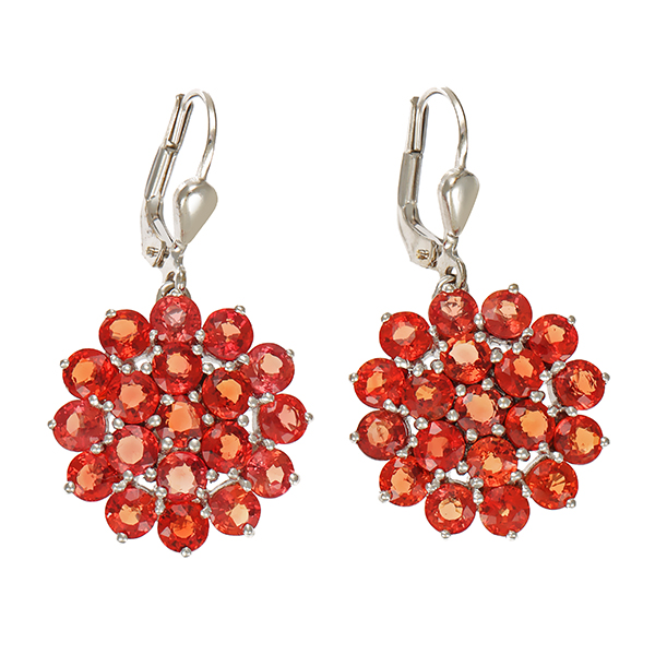 Ohrringe, 14K, Weißgold, Saphir